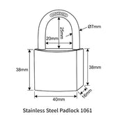 Stainless Steel Padlock 1061