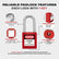 10 Pack Red Keyed Alike Lockout Tagout Padlocks, Loto Locks Anti-Corrosion Cylinder Safety locks, 1 Key Each, Nylon Body, Key-Retaining Design, Stainless Steel Shackle, EN/FR/ES Labels