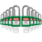 10 Pack Red Keyed Alike Lockout Tagout Padlocks, Loto Locks Anti-Corrosion Cylinder Safety locks, 1 Key Each, Nylon Body, Key-Retaining Design, Stainless Steel Shackle, EN/FR/ES Labels