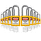 10 Pack Red Keyed Alike Lockout Tagout Padlocks, Loto Locks Anti-Corrosion Cylinder Safety locks, 1 Key Each, Nylon Body, Key-Retaining Design, Stainless Steel Shackle, EN/FR/ES Labels