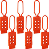 Nylon Hasp Lockout Tagout Hasps, 6 Pack, 6 Holes, Non Conductive 7.4 Inch One-Piece Design Holds Up to 6 Personal Padlocks for Group Maintenance on Switches, Valves and Plug Lockouts