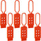 Nylon Hasp Lockout Tagout Hasps, 6 Pack, 6 Holes, Non Conductive 7.4 Inch One-Piece Design Holds Up to 6 Personal Padlocks for Group Maintenance on Switches, Valves and Plug Lockouts