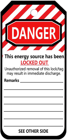 Safety lockout tag sample 4