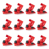 Clamp-On Circuit Breaker Lockout, 12 Pack, 120/277V Single Pole Electrical Breaker Lock Medium for Up To 5/8 In Wide and 1/2 In Thick; Nylon Body, 304 Stainless Steel Screw, OSHA Compliant