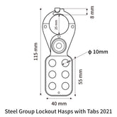 Steel Group Lockout Hasps with Tabs 2021