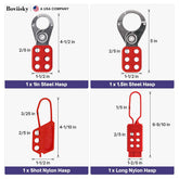 Electrical Lockout Tagout Kit, 3 Keyed Different Safety Padlocks Professional LOTO Kit with 3 Keyed-Different Locks, Group Hasps, Tags and Accessories for Electrical Maintenance Safety