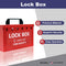 Lockout Tagout Group Lock Box, 12 Locking Holes, Loto Box Red Steel Construction With Hinged Cover, Locking Clasp, Key Drop Slot For Portable Group Energy Control During Maintenance