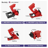 Electrical Lockout Tagout Kit, 3 Keyed Different Safety Padlocks Professional LOTO Kit with 3 Keyed-Different Locks, Group Hasps, Tags and Accessories for Electrical Maintenance Safety