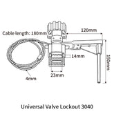 Universal Valve Lockout With Blocking Arms and Cable 3040