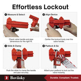Ball Valve Lockout, Adjustable Ball Valve Lockout Device for 1/2" to 2-1/2" Diameter Outside Pipe,Small Outdoor Faucet Lock, Water Spigot Lock, 2 Pack, 3001