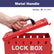 Lockout Tagout Group Lock Box, 12 Locking Holes, Loto Box Red Steel Construction With Hinged Cover, Locking Clasp, Key Drop Slot For Portable Group Energy Control During Maintenance