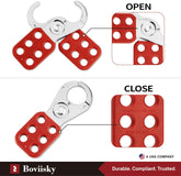Lock Out Tag Out Hasp, 6 Pack Lockout Hasps, 1 inch Jaw Diameter Stainless Steel Padlock Hasp, Tamper-Proof and Impact-Resistant Loto Hasps