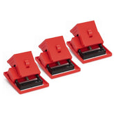 Clamp-On Circuit Breaker Lockout, Large 3 Pack, 480/600V Electrical Breaker Lock For Up To 1-1/2 In Wide and 1/2 In Thick; Non-Conductive Nylon Body, Tool-Free Stainless Steel Screw