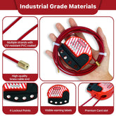 Lockout Tagout Cable Lock, 7.9ft Adjustable Steel Cable Lock with Vinyl Coating for Loto OSHA Compliant,6 Pack, U06