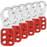 Lock Out Tag Out Hasp, 6 Pack Lockout Hasps, 1 inch Jaw Diameter Stainless Steel Padlock Hasp, Tamper-Proof and Impact-Resistant Loto Hasps