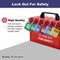 Lockout Tagout Group Lock Box, 12 Locking Holes, Loto Box Red Steel Construction With Hinged Cover, Locking Clasp, Key Drop Slot For Portable Group Energy Control During Maintenance