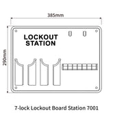7-lock Lockout Board Station 7001 dimensions