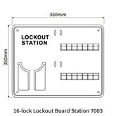 16-lock Lockout Board Station 7004 dimensions
