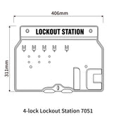4-lock Lockout Station 7052 dimensions