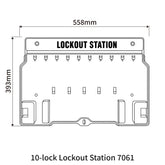 10-lock Lockout Station 7061 dimensions