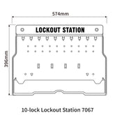 10-lock Lockout Station 7067 dimensions
