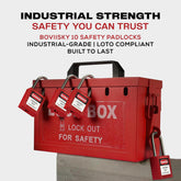 Lockout Tagout Safety Padlocks, 10-Pack, Keyed Different, 2 Keys per Lock