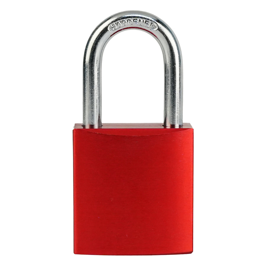 Red aluminum padlock 1071, front view
