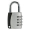 Silver four-digit combination padlock 1032, front view