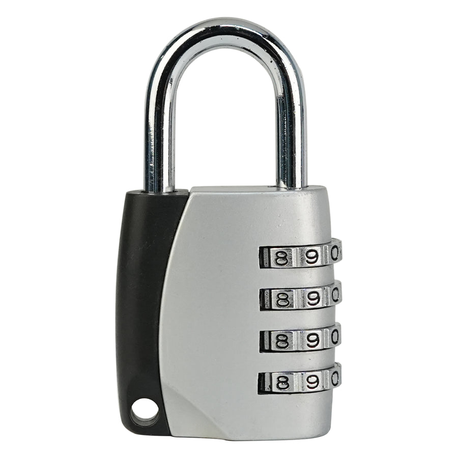Silver four-digit combination padlock 1032, front view