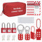Electrical Lockout Tagout Kit, 3 Keyed Different Safety Padlocks Professional LOTO Kit with 3 Keyed-Different Locks, Group Hasps, Tags and Accessories for Electrical Maintenance Safety