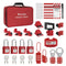Electrical Lockout Tagout Kit Loto, Circuit Breaker Lockout Kit Complete Electrical LOTO Kit with 4 Keyed-Different Locks, Breaker Lockouts, Plug Lockout, Hasps, Tags & Portable Storage Bag