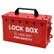 Lockout Tagout Group Lock Box, 12 Locking Holes, Loto Box Red Steel Construction With Hinged Cover, Locking Clasp, Key Drop Slot For Portable Group Energy Control During Maintenance