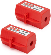 BOVIISKY Ball Valve Lockout, 1/2 to 2-1/2", 1 Pack with Safety Padlock Adjustable Red ABS device with double-row lock holes, tool-free water shutoff valves and irrigation lines, 2 keys different