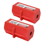 Large Plug Lock, 2 Pack, 220V Loto Lock, 6-1/2 x 3 in Electrical plug lockout for Lockout Tagout; multi-hole lock tab, non-conductive ABS body