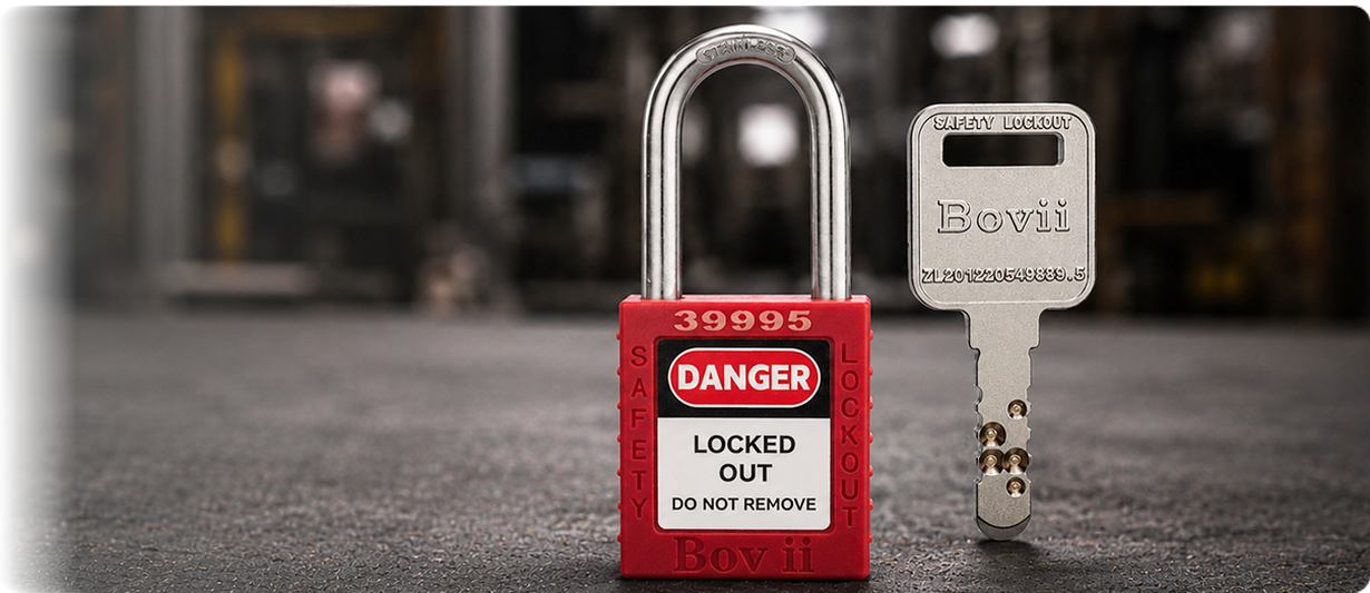 Boviisky red anti-corrosion safety padlock with precision key