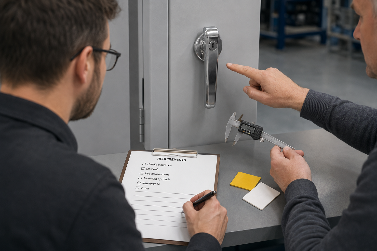 Define Requirements — A custom cabinet-handle lockout assembly