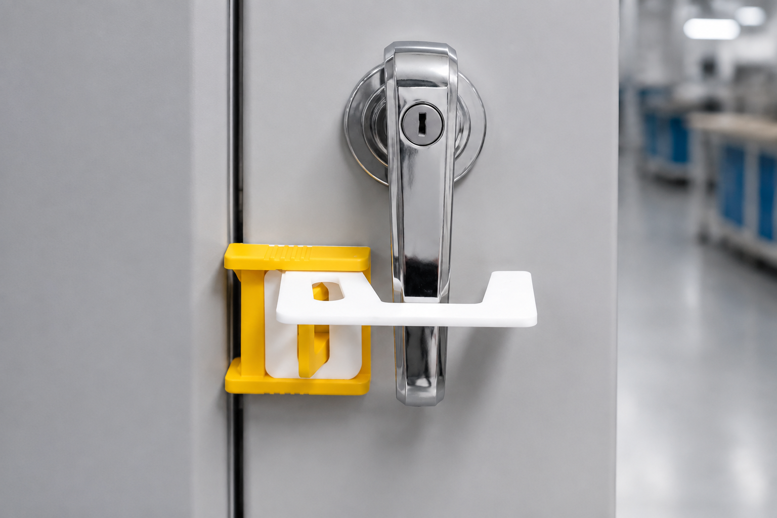 Document the specification — A custom cabinet-handle lockout assembly