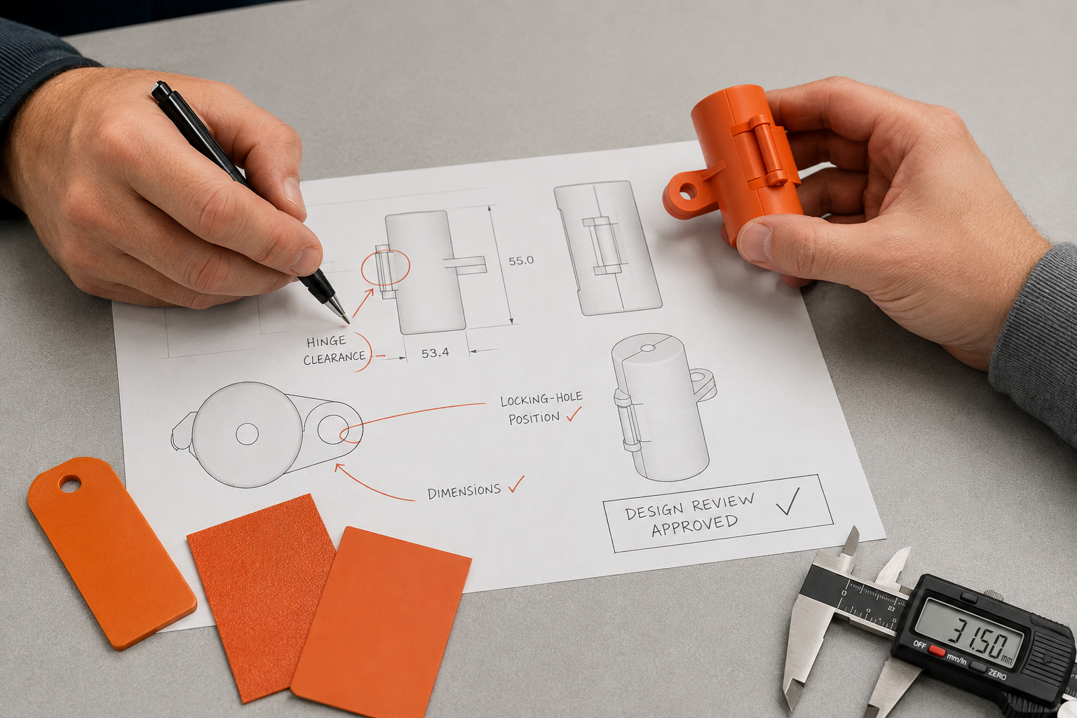 Review & Approve — A custom hinged lockout body